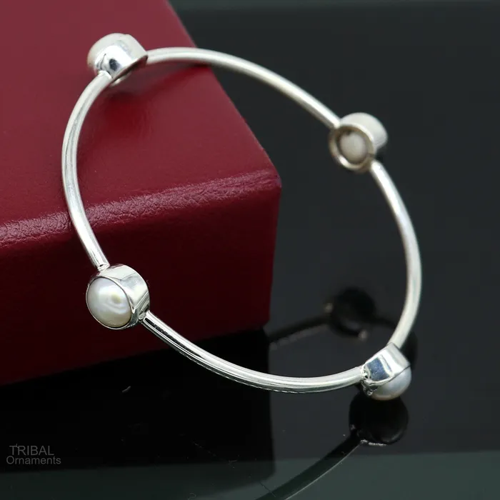 925 sterling silver handmade bangle kada gorgeous fresh water pearl cultural stylish bangle kada excellent customized tribal jewelry nba366 TRIBAL ORNAMENTS Bracelets 925 sterling silver handmade bangle kada gorgeous fresh water pearl cultural stylish bangle kada excellent customized tribal jewelry nba366 TRIBAL ORNAMENTS Bracelets