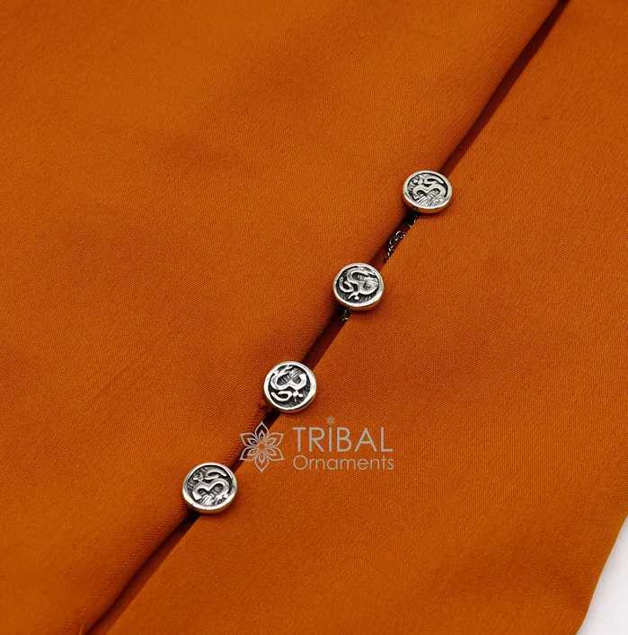 925 Sterling silver handmade gorgeous sign Aum or OM design highquality buttons or cufflinks for kurtas best gifting jewelry btn29 TRIBAL ORNAMENTS Necklaces