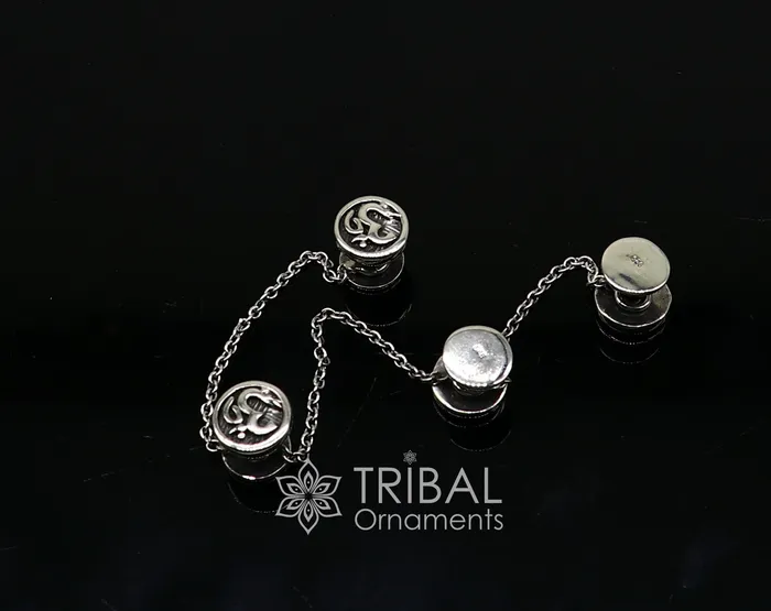 925 Sterling silver handmade gorgeous sign Aum or OM design highquality buttons or cufflinks for kurtas best gifting jewelry btn29 TRIBAL ORNAMENTS Necklaces