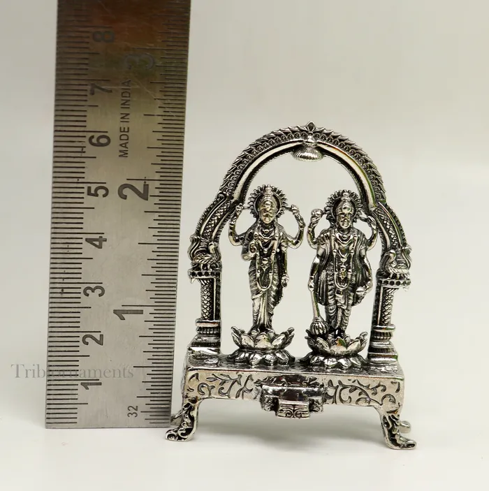 925 Sterling silver handmade Indian Idols standing Laxmi Narayan laxmi and vishnu Statue figurine puja articles puja articles art172 TRIBAL ORNAMENTS Rings