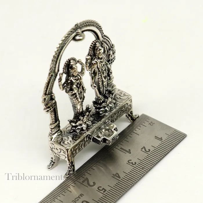 925 Sterling silver handmade Indian Idols standing Laxmi Narayan laxmi and vishnu Statue figurine puja articles puja articles art172 TRIBAL ORNAMENTS Rings