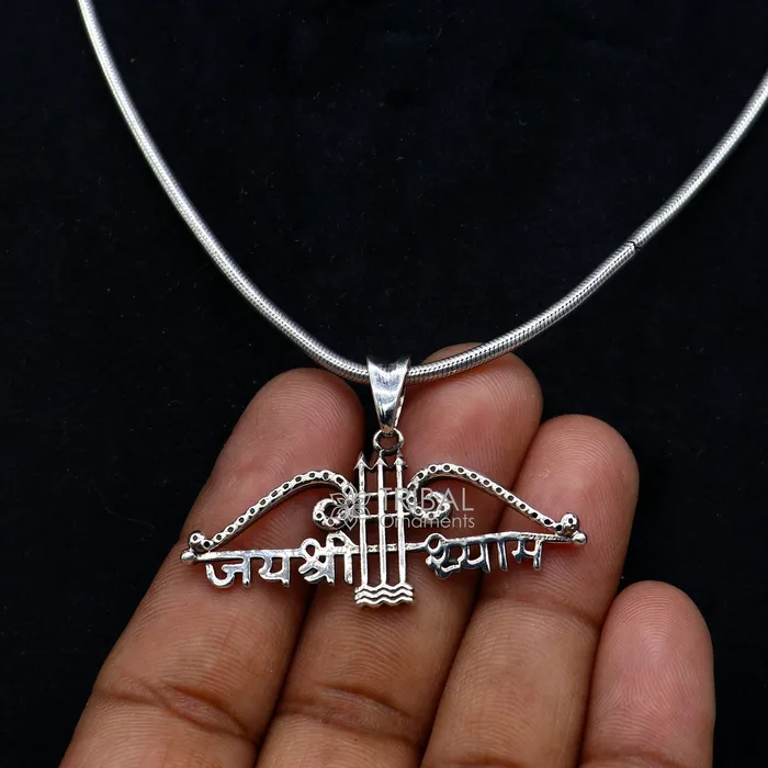 925 sterling silver Trendy Khatushyam ji Dhanush pendant unique Jai Shree Shyam pendant for both girls and boys jewelry ssp622 TRIBAL ORNAMENTS Necklaces 925 sterling silver Trendy Khatushyam ji Dhanush pendant unique Jai Shree Shyam pendant for both girls and boys jewelry ssp622 TRIBAL ORNAMENTS Necklaces