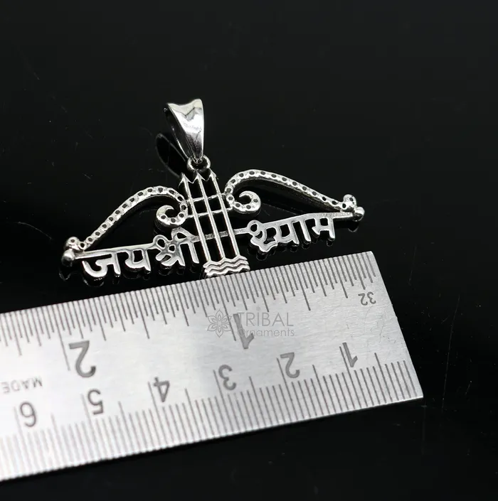 925 sterling silver Trendy Khatushyam ji Dhanush pendant unique Jai Shree Shyam pendant for both girls and boys jewelry ssp622 TRIBAL ORNAMENTS Necklaces
