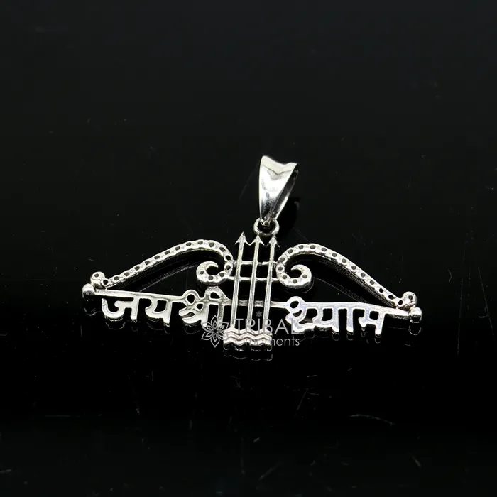 925 sterling silver Trendy Khatushyam ji Dhanush pendant unique Jai Shree Shyam pendant for both girls and boys jewelry ssp622 TRIBAL ORNAMENTS Necklaces