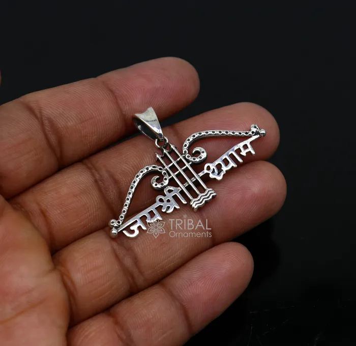 925 sterling silver Trendy Khatushyam ji Dhanush pendant unique Jai Shree Shyam pendant for both girls and boys jewelry ssp622 TRIBAL ORNAMENTS Necklaces