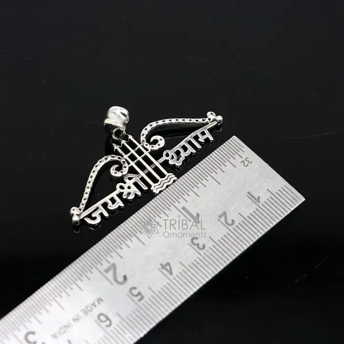 925 sterling silver Trendy Khatushyam ji Dhanush pendant unique Jai Shree Shyam pendant for both girls and boys jewelry ssp622 TRIBAL ORNAMENTS Necklaces