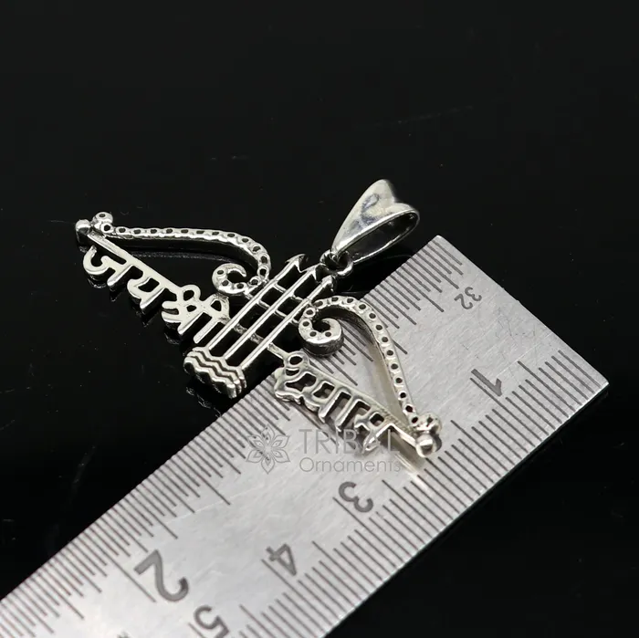 925 sterling silver Trendy Khatushyam ji Dhanush pendant unique Jai Shree Shyam pendant for both girls and boys jewelry ssp622 TRIBAL ORNAMENTS Necklaces