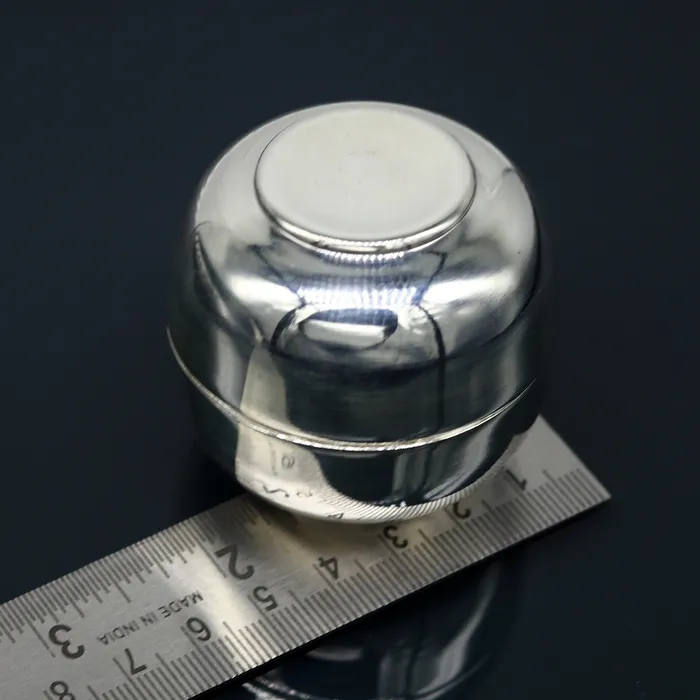 999 fine silver handmade gorgeous small idols Prasad box trinket box container box brides sindur box solid silver article utensil sv184 TRIBAL ORNAMENTS Necklaces