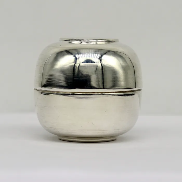999 fine silver handmade gorgeous small idols Prasad box trinket box container box brides sindur box solid silver article utensil sv184 TRIBAL ORNAMENTS Necklaces