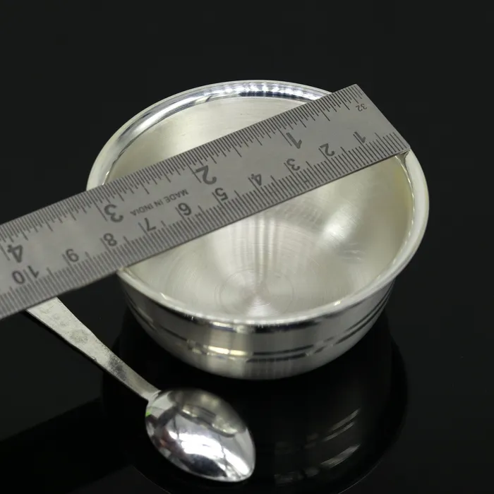 999 pure silver handmade solid bowl and spoon table serving bowl silver vessels food serving utensils silver kitchen art baby set sv85 TRIBAL ORNAMENTS Rings