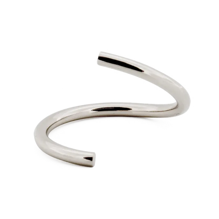Aiyu Jewelry Rings White Gold Plain Seam Ring