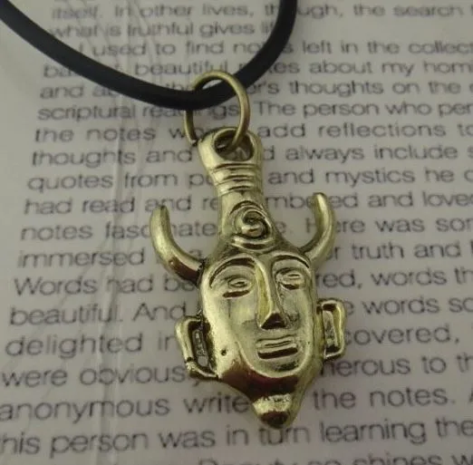 alice Necklaces AZ523 Gold Supernatural Pendant on Rubber Cord Necklace