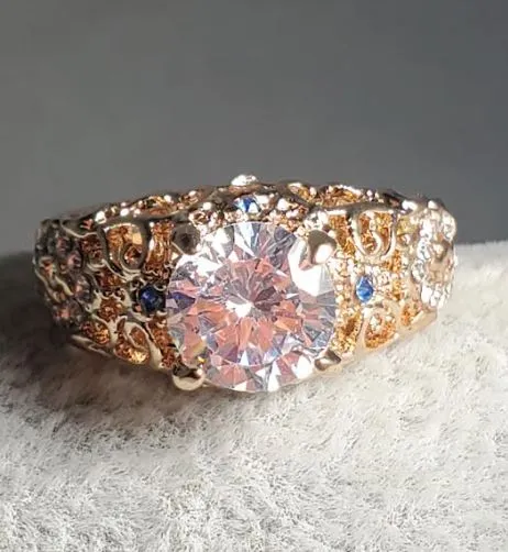 alice Rings R269 Rose Gold Rhinestone Ring