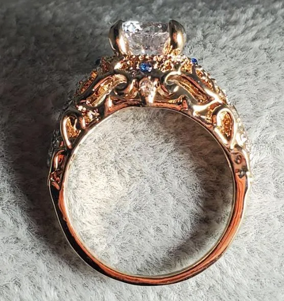 alice Rings R269 Rose Gold Rhinestone Ring