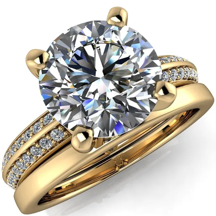 Alicia Round Center Stone Charmed Double Sided Diamonds Design Engagement Ring Fire Brilliance Rings Alicia Round Center Stone Charmed Double Sided Diamonds Design Engagement Ring Fire Brilliance Rings