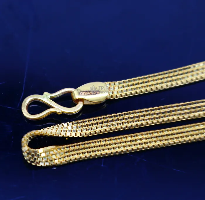 All sizes 22kt yellow gold handmade solid box multiple box customized highway chain necklace royal gifting jewelry from india ch574 TRIBAL ORNAMENTS Necklaces All sizes 22kt yellow gold handmade solid box multiple box customized highway chain necklace royal gifting jewelry from india ch574 TRIBAL ORNAMENTS Necklaces