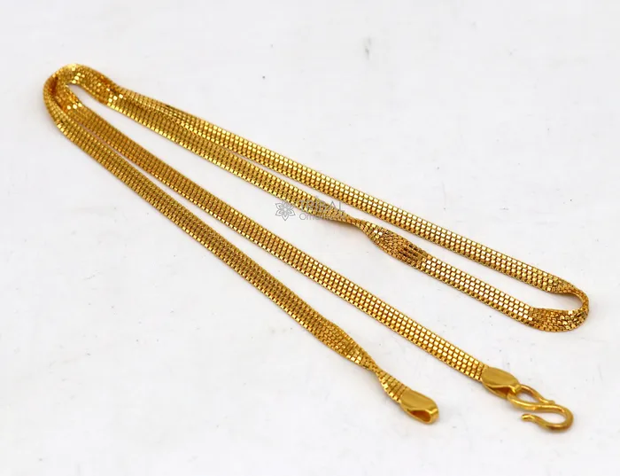 All sizes 22kt yellow gold handmade solid box multiple box customized highway chain necklace royal gifting jewelry from india ch574 TRIBAL ORNAMENTS Necklaces All sizes 22kt yellow gold handmade solid box multiple box customized highway chain necklace royal gifting jewelry from india ch574 TRIBAL ORNAMENTS Necklaces