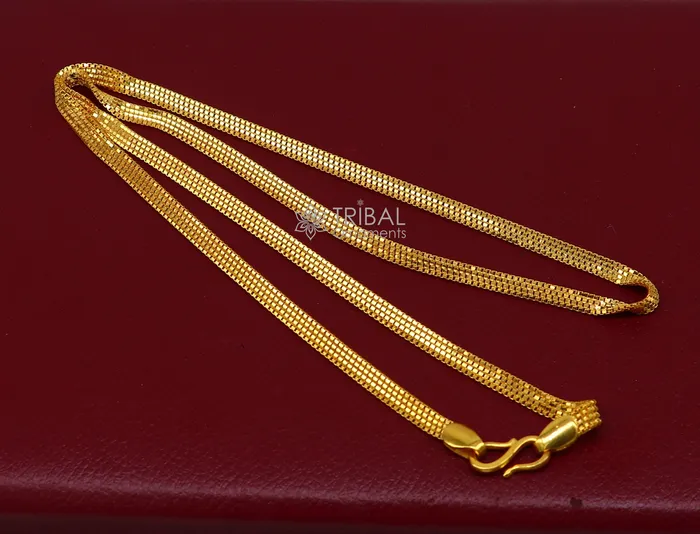 All sizes 22kt yellow gold handmade solid box multiple box customized highway chain necklace royal gifting jewelry from india ch574 TRIBAL ORNAMENTS Necklaces All sizes 22kt yellow gold handmade solid box multiple box customized highway chain necklace royal gifting jewelry from india ch574 TRIBAL ORNAMENTS Necklaces