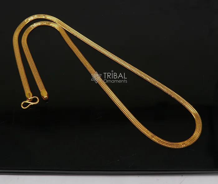 All sizes 22kt yellow gold handmade solid box multiple box customized highway chain necklace royal gifting jewelry from india ch574 TRIBAL ORNAMENTS Necklaces All sizes 22kt yellow gold handmade solid box multiple box customized highway chain necklace royal gifting jewelry from india ch574 TRIBAL ORNAMENTS Necklaces