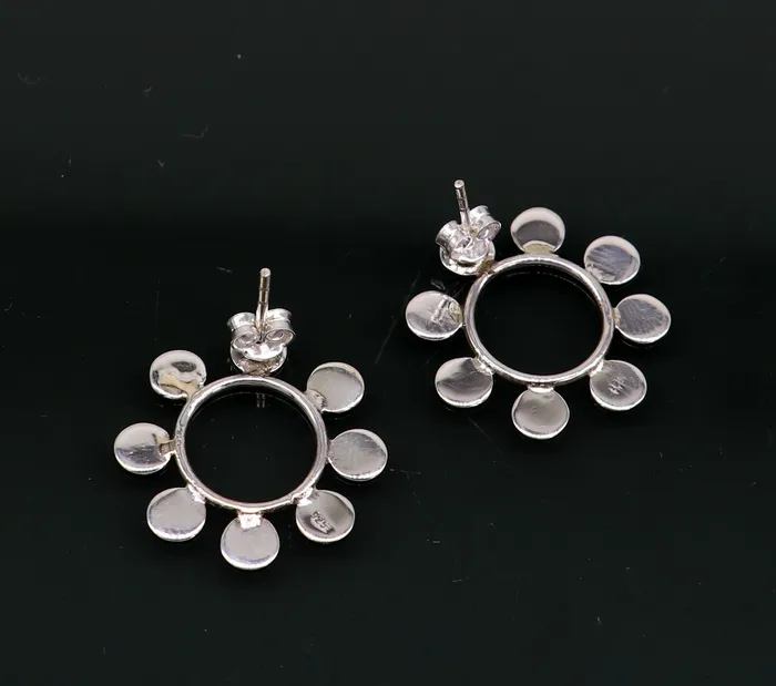 Amazing customized pure e925 sterling silver flower stud earring excellent fancy elegant dainty light weight earrings best gifting ear658 TRIBAL ORNAMENTS Earrings Amazing customized pure e925 sterling silver flower stud earring excellent fancy elegant dainty light weight earrings best gifting ear658 TRIBAL ORNAMENTS Earrings