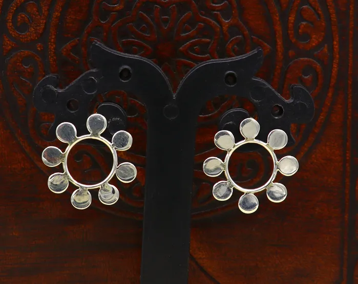Amazing customized pure e925 sterling silver flower stud earring excellent fancy elegant dainty light weight earrings best gifting ear658 TRIBAL ORNAMENTS Earrings Amazing customized pure e925 sterling silver flower stud earring excellent fancy elegant dainty light weight earrings best gifting ear658 TRIBAL ORNAMENTS Earrings