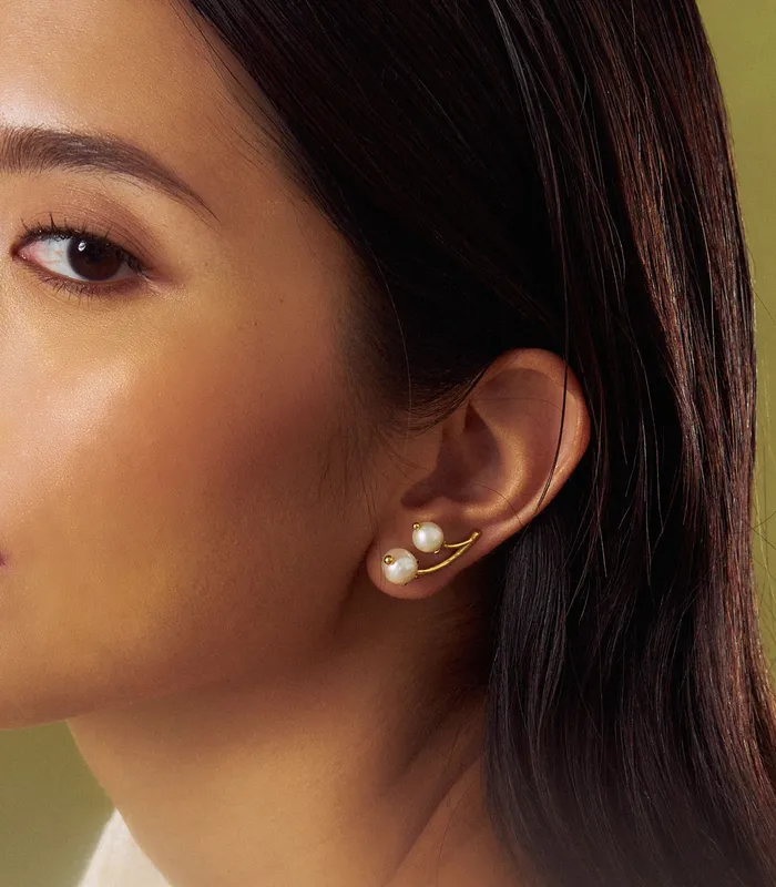 Ara Ear Crawlers in Pearl Lily Jewelry Earrings
