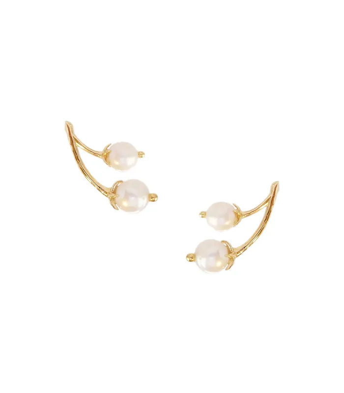 Ara Ear Crawlers in Pearl Lily Jewelry Earrings