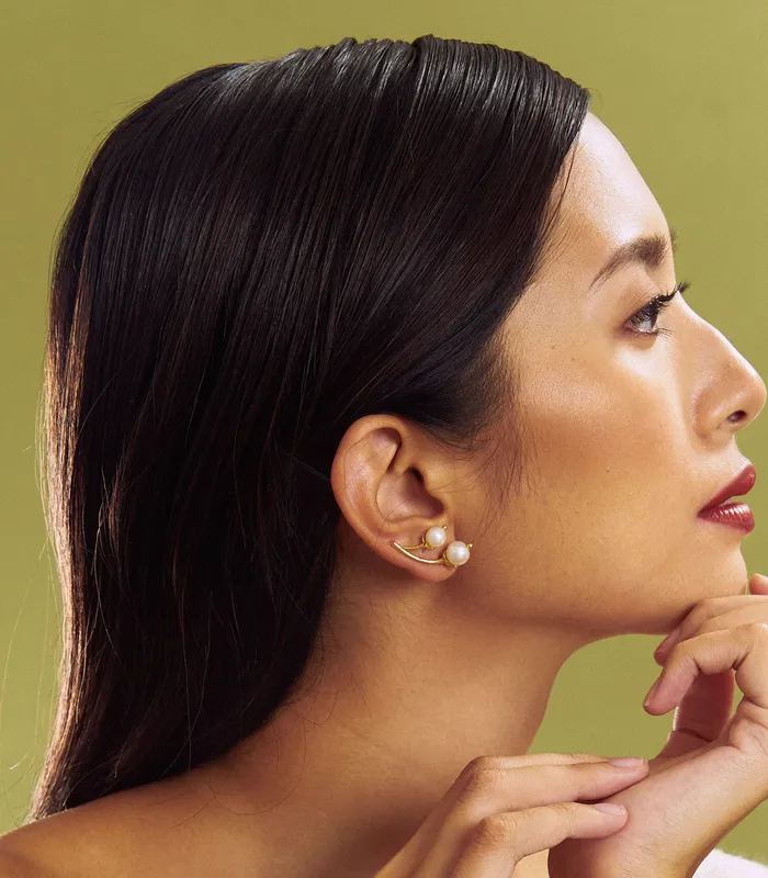 Ara Ear Crawlers in Pearl Lily Jewelry Earrings