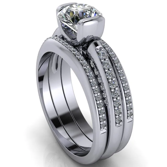 Ariela Round Center Stone U Gallery Lucerne Set Diamond Front and Side Solitaire Ring Fire Brilliance Rings
