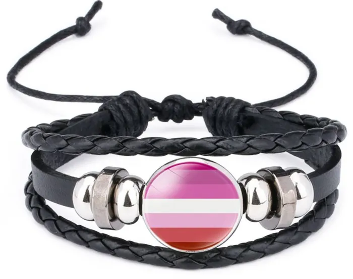 B53 Shades of Pink Red Leather Bracelet polly Bracelets