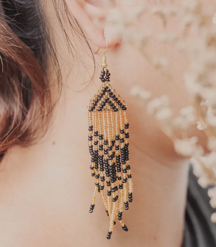 Beaded Kolon Tassle Earrings Sesotunawa Earrings