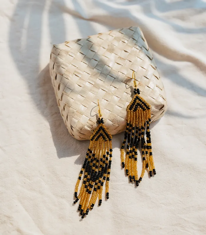 Beaded Kolon Tassle Earrings Sesotunawa Earrings