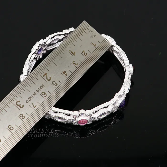 Bracelets 925 sterling silver handmade Customized bangle gorgeous multicolor stone stone stylish bangle excellent bridesmaid tribal jewelry ba163 TRIBAL ORNAMENTS
