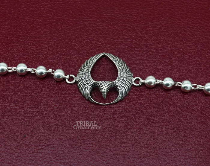 Bracelets 925 sterling silver handmade lord Garuda egal design Rakhi bracelet amazing Silver beaded bracelet use as daily use jewelry rk216 TRIBAL ORNAMENTS Bracelets 925 sterling silver handmade lord Garuda egal design Rakhi bracelet amazing Silver beaded bracelet use as daily use jewelry rk216 TRIBAL ORNAMENTS