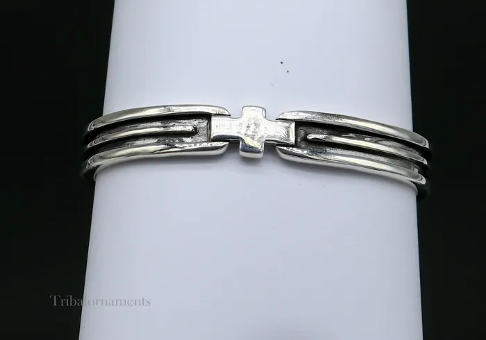 Bracelets 925 sterling silver handmade open face cuff bangle bracelet gifting solid adjustable jewelry best gift cuff bracelet from india nsk376 TRIBAL ORNAMENTS