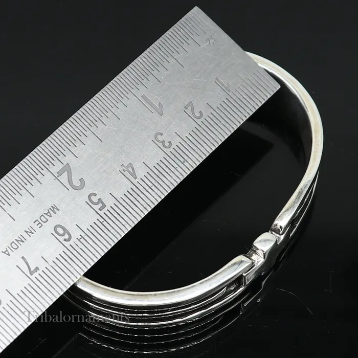 Bracelets 925 sterling silver handmade open face cuff bangle bracelet gifting solid adjustable jewelry best gift cuff bracelet from india nsk376 TRIBAL ORNAMENTS