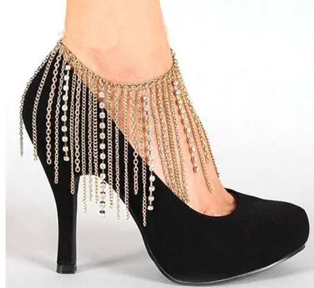 Bracelets B805 Gold High Heel Ankle Bracelet alice