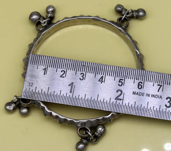 Bracelets Genuine Vintage antique handmade solid silver old used charm bangle bracelet with jingle bells tribal customized belly dance jewelry sba20 TRIBAL ORNAMENTS Bracelets Genuine Vintage antique handmade solid silver old used charm bangle bracelet with jingle bells tribal customized belly dance jewelry sba20 TRIBAL ORNAMENTS