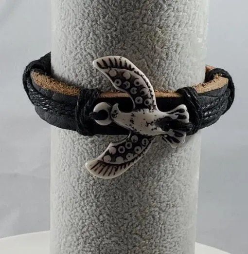 Bracelets polly B221 Bird Faux Bone Leather Bracelet