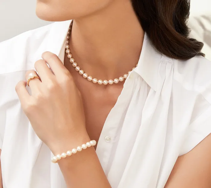 Bracelets spt 7075mm White Freshwater Pearl Bracelet AAA Quality