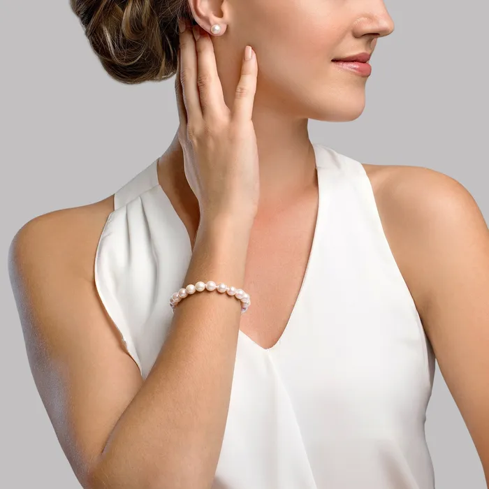 Bracelets spt 7075mm White Freshwater Pearl Bracelet AAA Quality