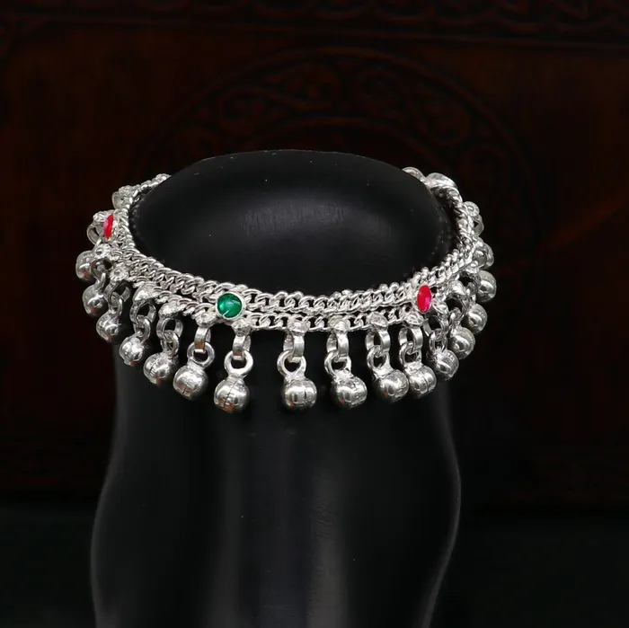 Bracelets TRIBAL ORNAMENTS 6 Pure sterling silver handmade jingling anklets new born baby ankle bracelet best gifting noisy anklets kids jewelry from India ank309 Bracelets TRIBAL ORNAMENTS 6 Pure sterling silver handmade jingling anklets new born baby ankle bracelet best gifting noisy anklets kids jewelry from India ank309