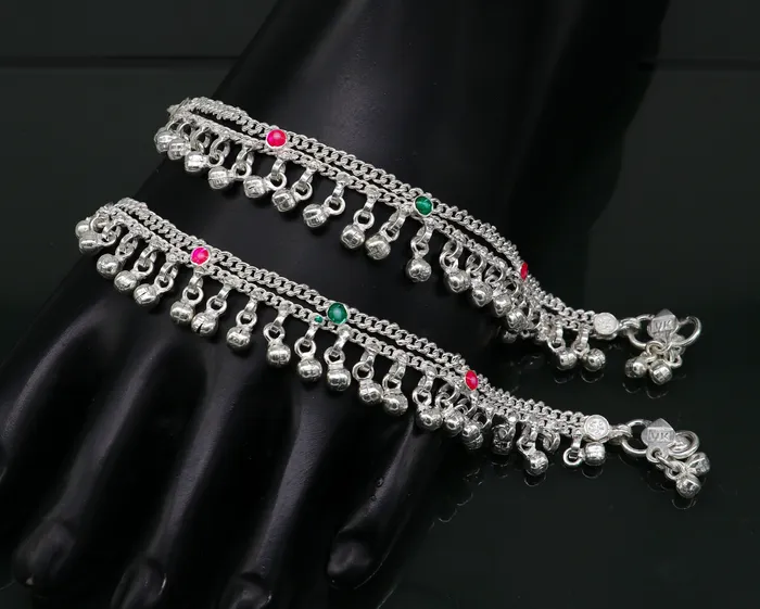 Bracelets TRIBAL ORNAMENTS 6 Pure sterling silver handmade jingling anklets new born baby ankle bracelet best gifting noisy anklets kids jewelry from India ank309 Bracelets TRIBAL ORNAMENTS 6 Pure sterling silver handmade jingling anklets new born baby ankle bracelet best gifting noisy anklets kids jewelry from India ank309