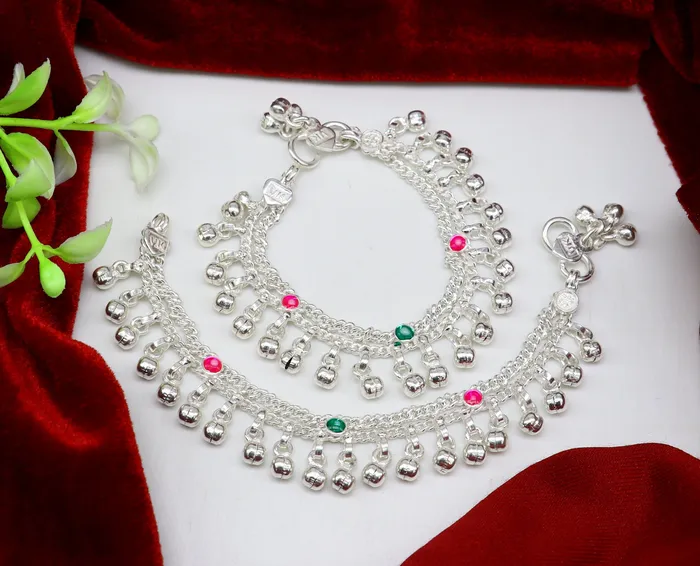 Bracelets TRIBAL ORNAMENTS 6 Pure sterling silver handmade jingling anklets new born baby ankle bracelet best gifting noisy anklets kids jewelry from India ank309 Bracelets TRIBAL ORNAMENTS 6 Pure sterling silver handmade jingling anklets new born baby ankle bracelet best gifting noisy anklets kids jewelry from India ank309