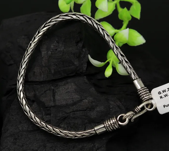 Bracelets TRIBAL ORNAMENTS 85 long handmade 925 sterling silver gorgeous customized vintage design wheat chain bracelet unisex personalized gifting jewelry nsbr35 Bracelets TRIBAL ORNAMENTS 85 long handmade 925 sterling silver gorgeous customized vintage design wheat chain bracelet unisex personalized gifting jewelry nsbr35