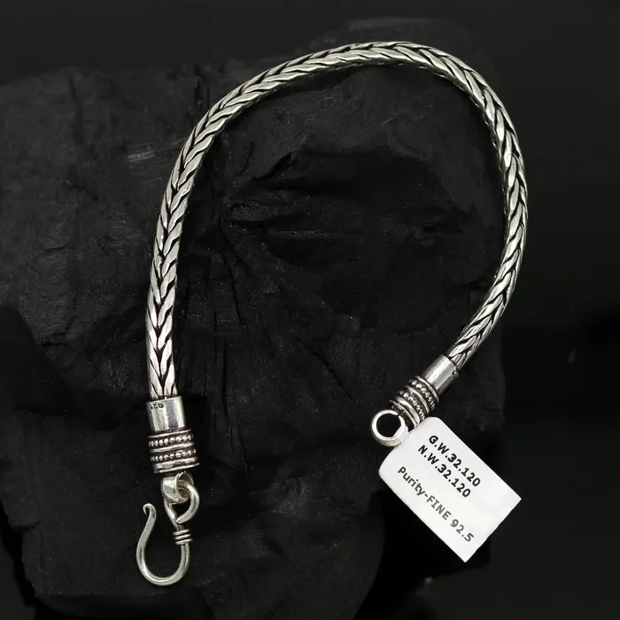 Bracelets TRIBAL ORNAMENTS 85 long handmade 925 sterling silver gorgeous customized vintage design wheat chain bracelet unisex personalized gifting jewelry nsbr35