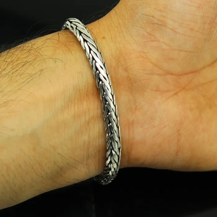 Bracelets TRIBAL ORNAMENTS 85 long handmade 925 sterling silver gorgeous customized vintage design wheat chain bracelet unisex personalized gifting jewelry nsbr35