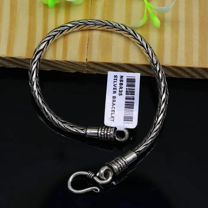 Bracelets TRIBAL ORNAMENTS 85 long handmade 925 sterling silver gorgeous customized vintage design wheat chain bracelet unisex personalized gifting jewelry nsbr35