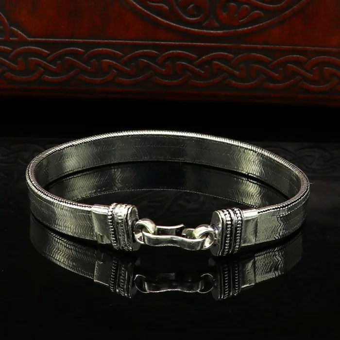 Bracelets TRIBAL ORNAMENTS 8 Vintage style 925 Sterling silver Snake chain customized snake style handmade fabulous oxidized mens bracelet daily use jewelry nsbr214