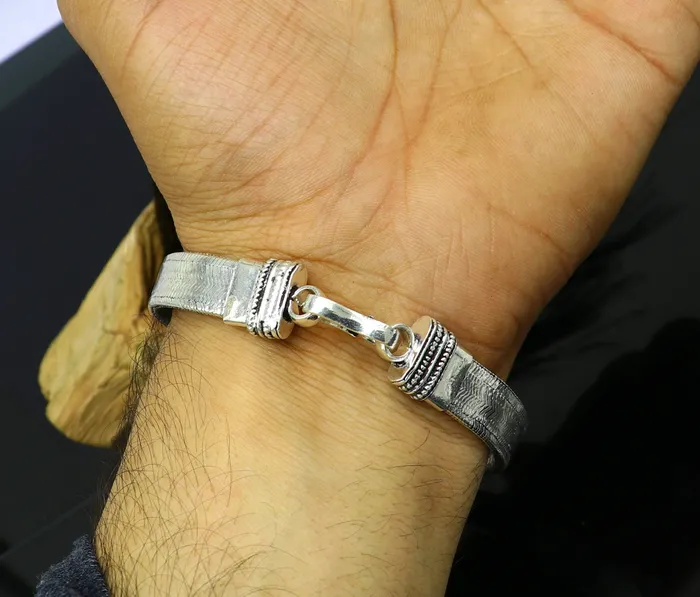 Bracelets TRIBAL ORNAMENTS 8 Vintage style 925 Sterling silver Snake chain customized snake style handmade fabulous oxidized mens bracelet daily use jewelry nsbr214